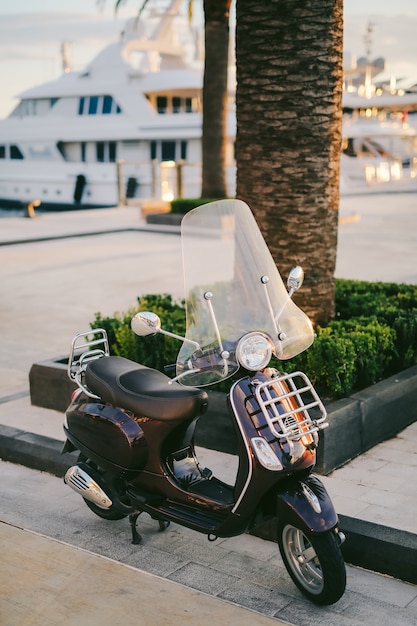 Retro scooter on the street