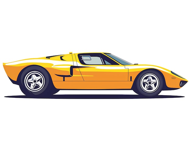 retro sport car illustration clipart isolated on white