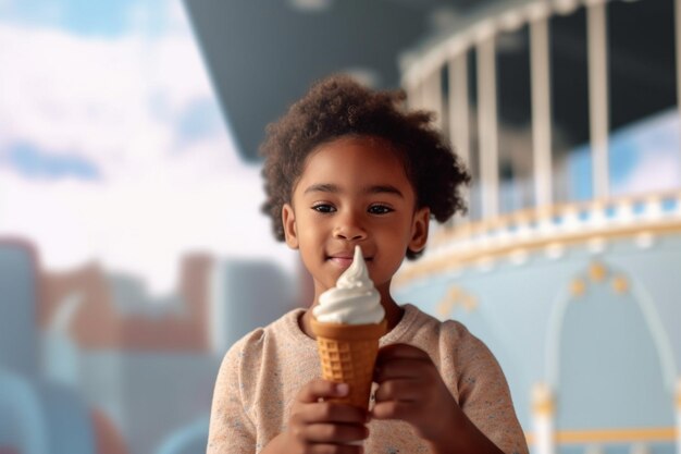 retro style colorful woman with ice cream