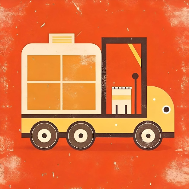 Photo a retro style illustration of a delivery truck perfect for adding a vintage touch to your designs