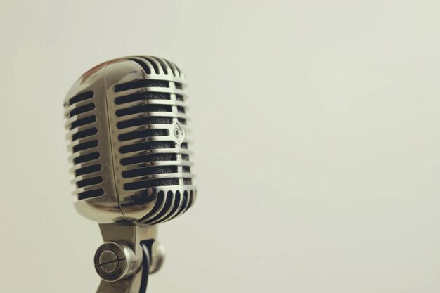 retro style microphone in banner style