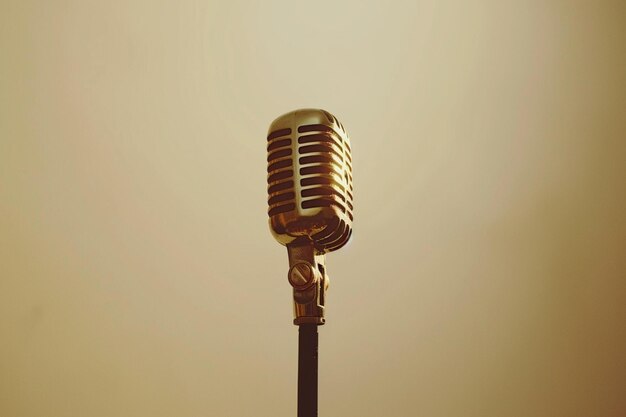 retro style microphone in banner style