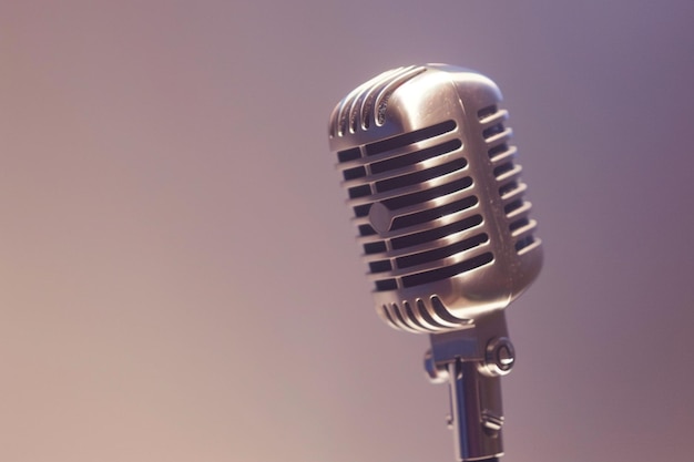 retro style microphone in banner style