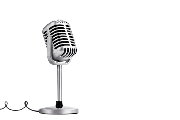 Retro style microphone isolated