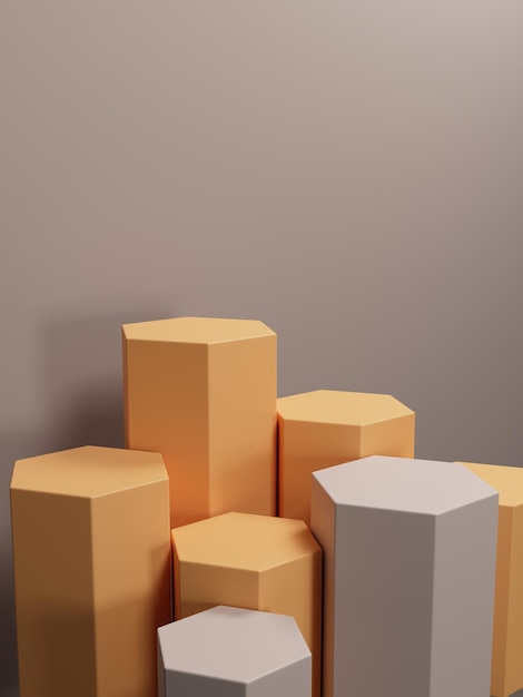 Retro Style Podium for Product showcase, 3D rendered