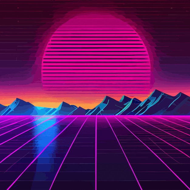 Retro Synthwave background