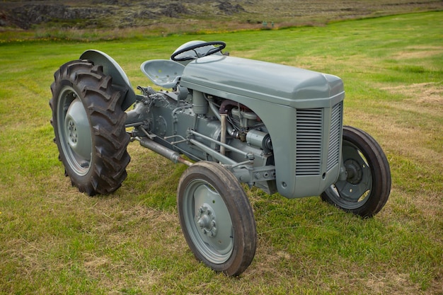 Retro Tractor on the Iceland field