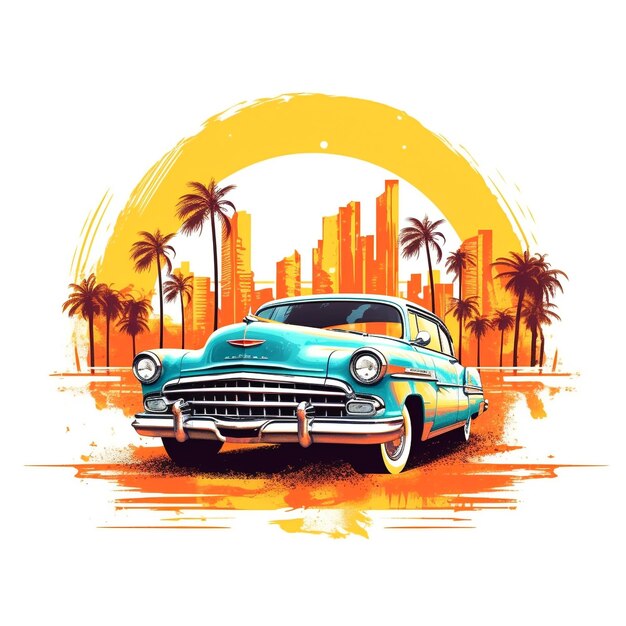 retro tshirt design Classic Vintage Car