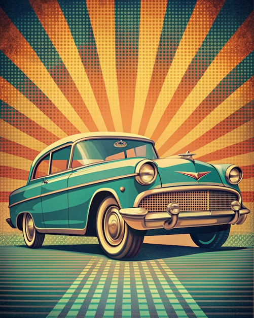 Retro Vibrant Sunrise Retro Poster Art Sunburst