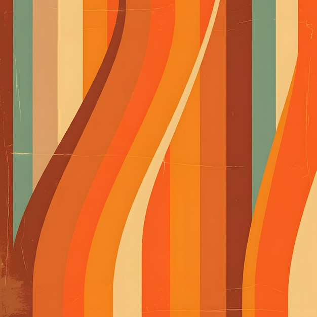 Retro vintage 70s style stripes background poster lines