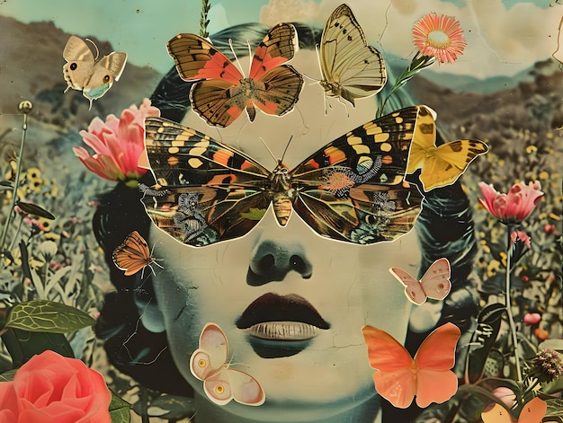 Retro vintage collage art