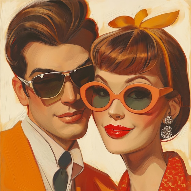 Retro vintage couple