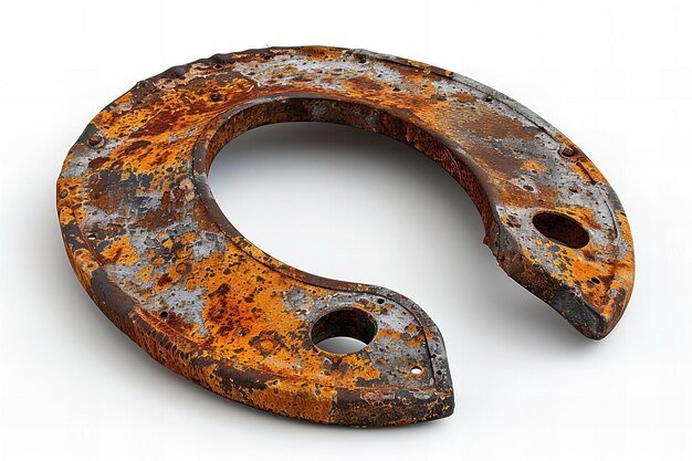 Retro vintage old grungy rusty horse shoe horseshoe isolated on white background file for commercia