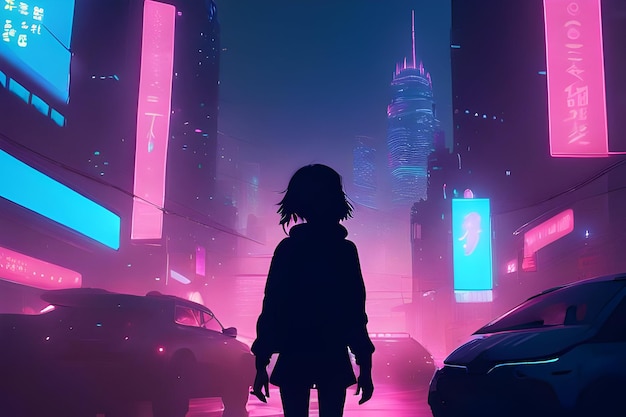 Retro wave city