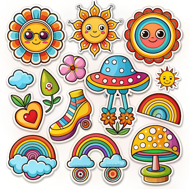 retro70shippie stickers psychedelic groovy