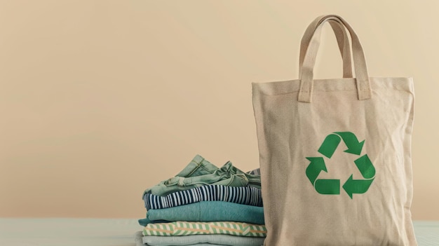 Reusable Bag and Folded Clothes