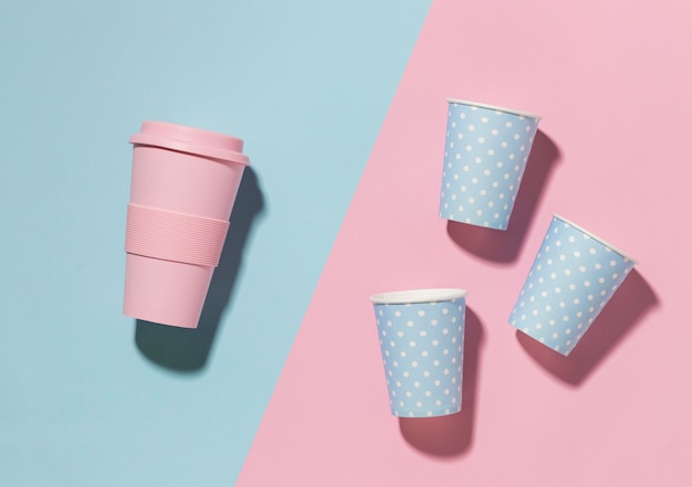 Reusable cup with plastic cups