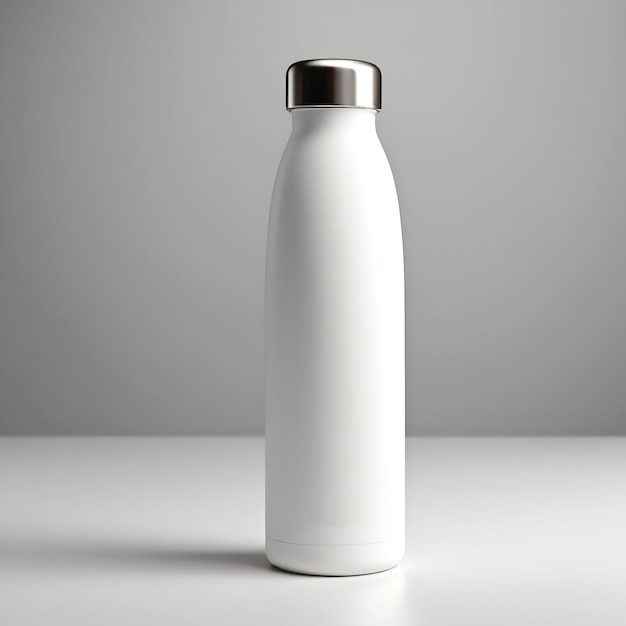 Reusable water bottle standing upright mockup base image