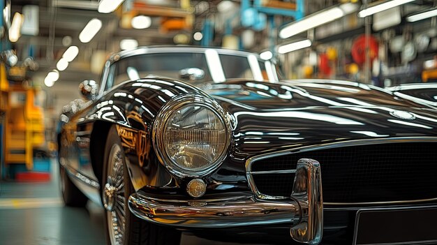 Photo reviving automotive glory classic car detailing services focusing on restoration concept