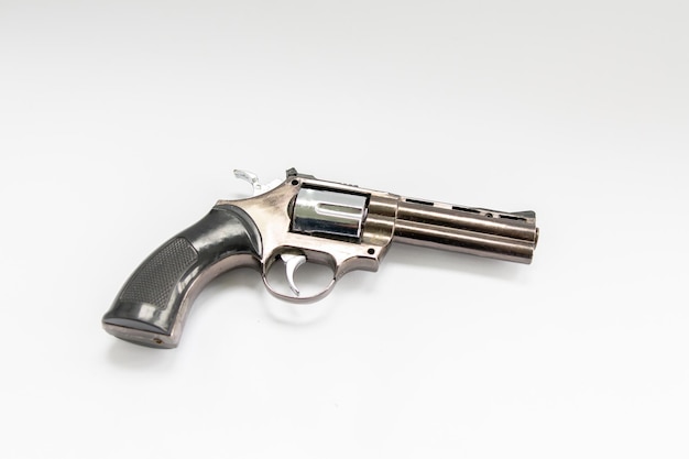 Revolver on a white background