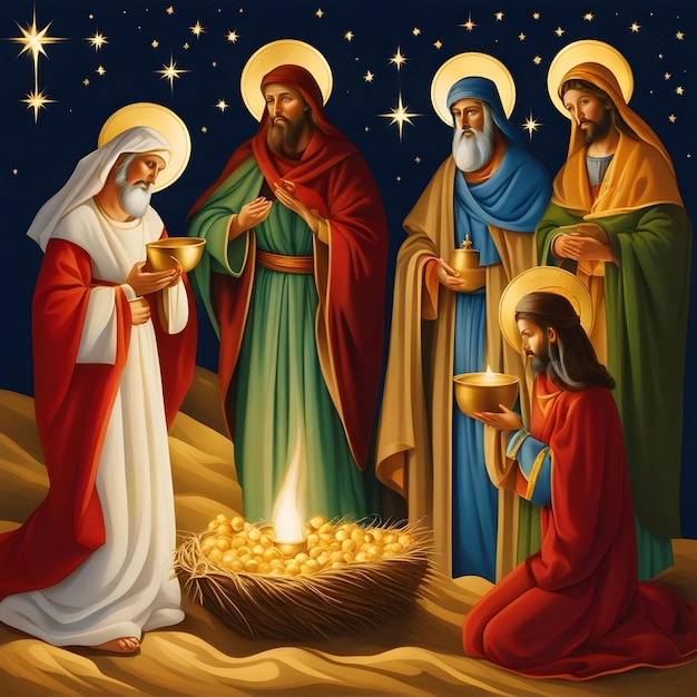 Reyes Magos Christian tradition remembering wise men's gifts of gold incense and myrrh to Jesus