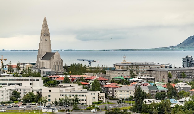 Reykjavik panorama shot from the Perlan observation deck