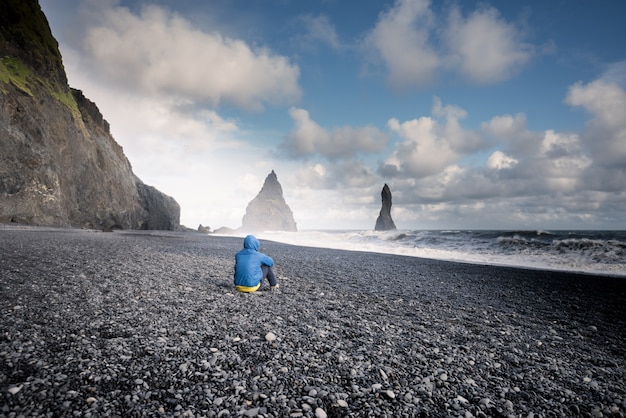 Reynisfjara Black Sand Beach in Vik, Iceland