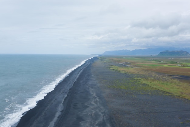 Reynisfjara lava beach view south Iceland landscape