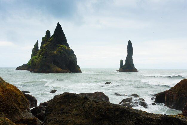 Reynisfjara lava beach view south Iceland landscape