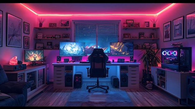 RGB Ambient Gaming Room Dark Atmosphere