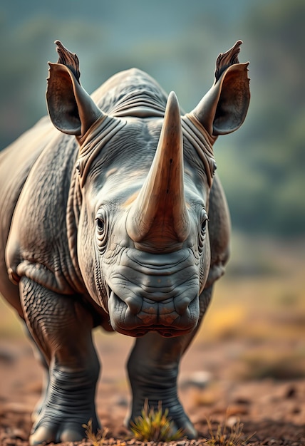 a rhino with a horn on its head