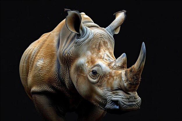 Photo a rhino with a horn on its head