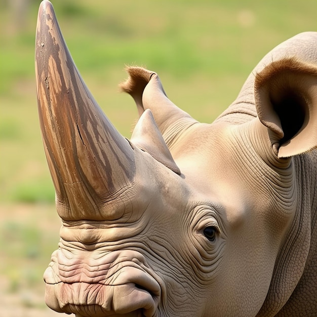 a rhino with a horn that has the number 1 on it