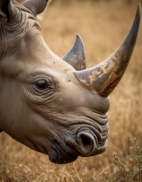 Photo a rhino with a horn that has the word tusk on it