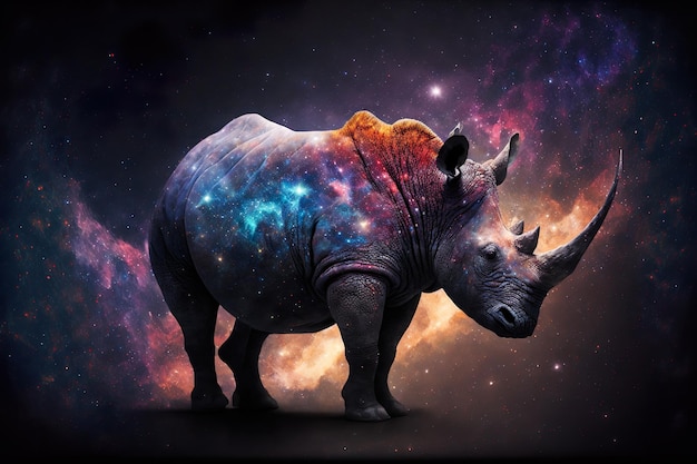 Rhinoceros Big five animals African wildlife Digital Art Generated AI