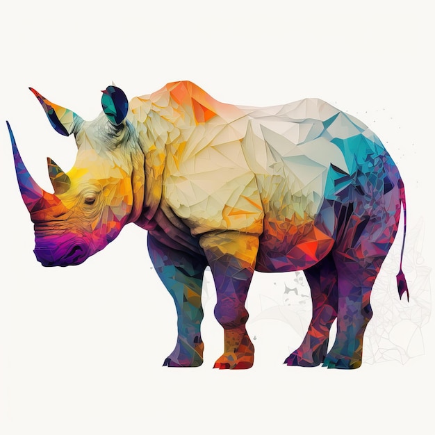 Rhinoceros colors bright Generative AI