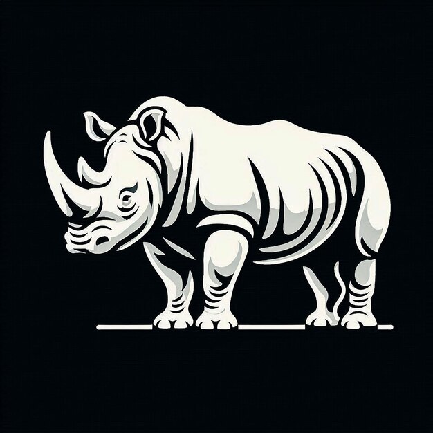 a rhinoceros is shown on a black background