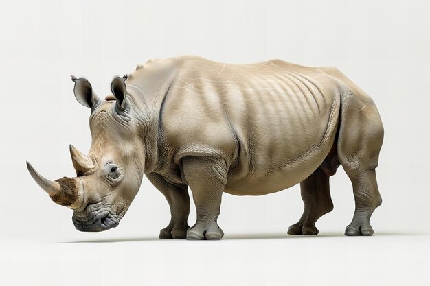 Photo a rhinoceros with the word rhino on the back