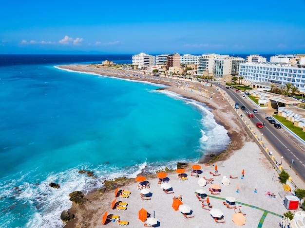 Rhodes island city beach Greece