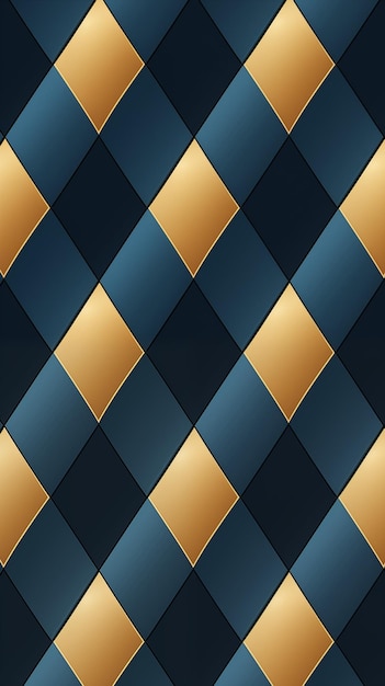 Photo rhombuses gold and blue metallic shapes abstract image texture pattern background wallpaper