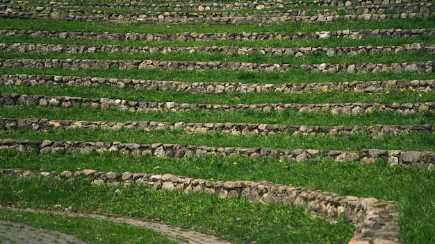 Rhythms stands of cobblestones in nature