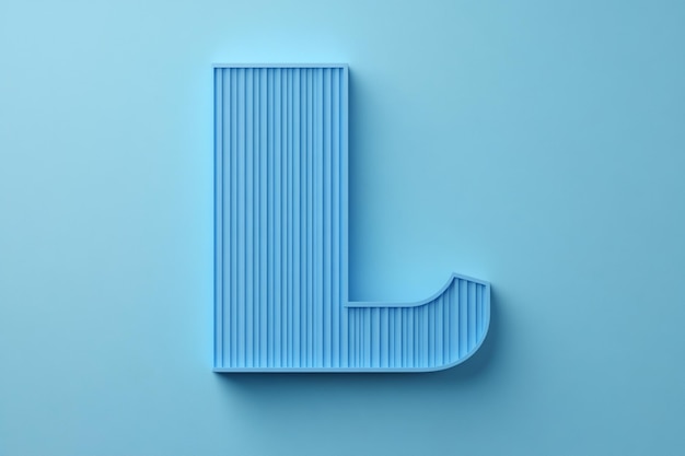 Photo ribbed blue d symbol letter l