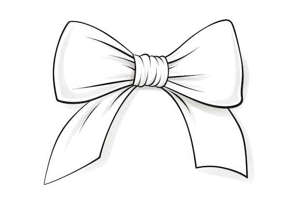 Ribbon bow sketch white line