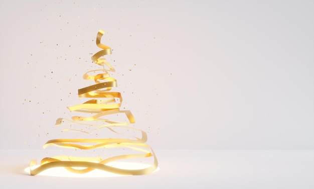 Ribbon Christmas tree 3d illustration