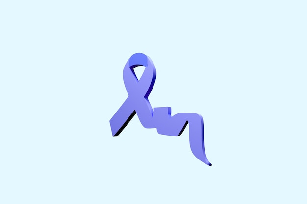 Ribbon icon World cancer day concept 3d render