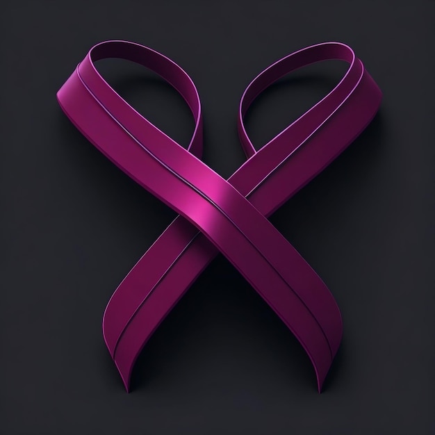 Ribbon realistic Breast Cancer icon Pink awareness ribbon Generative AI