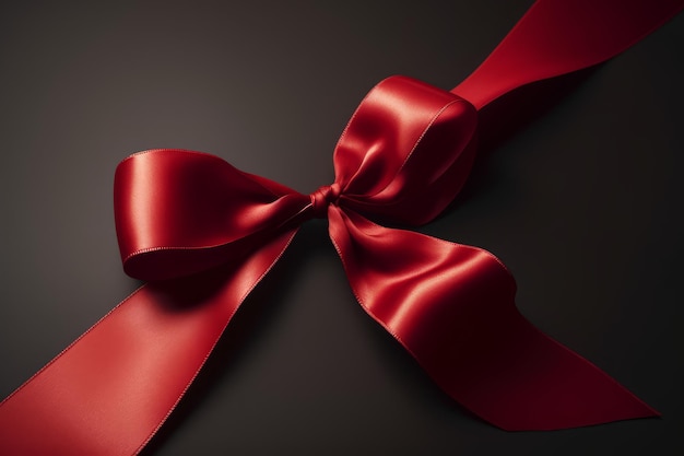 Ribbon red bow satin Card border gift Generate Ai