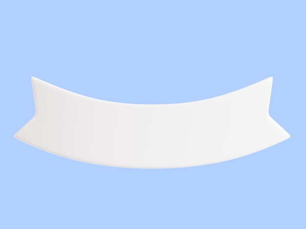 Photo ribbon text banner 3d render illustration simple title frame of double white tape for sale or promotion message