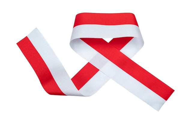 Ribbon with the red and white color of the Indonesian flag