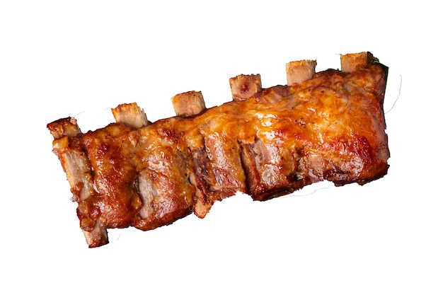 ribs grill pork barbecue fried meal food snack on the table copy space food background